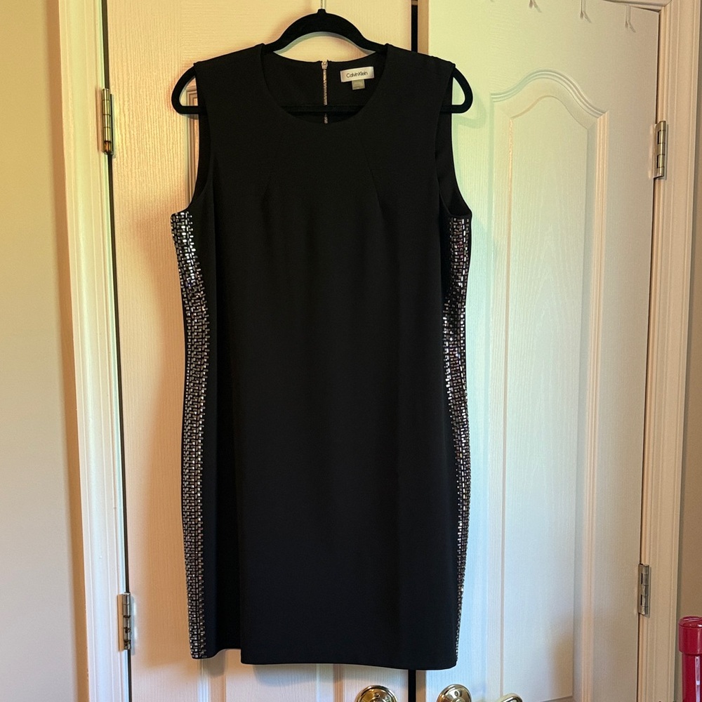 Calvin Klein Black Dress with Silver Accents